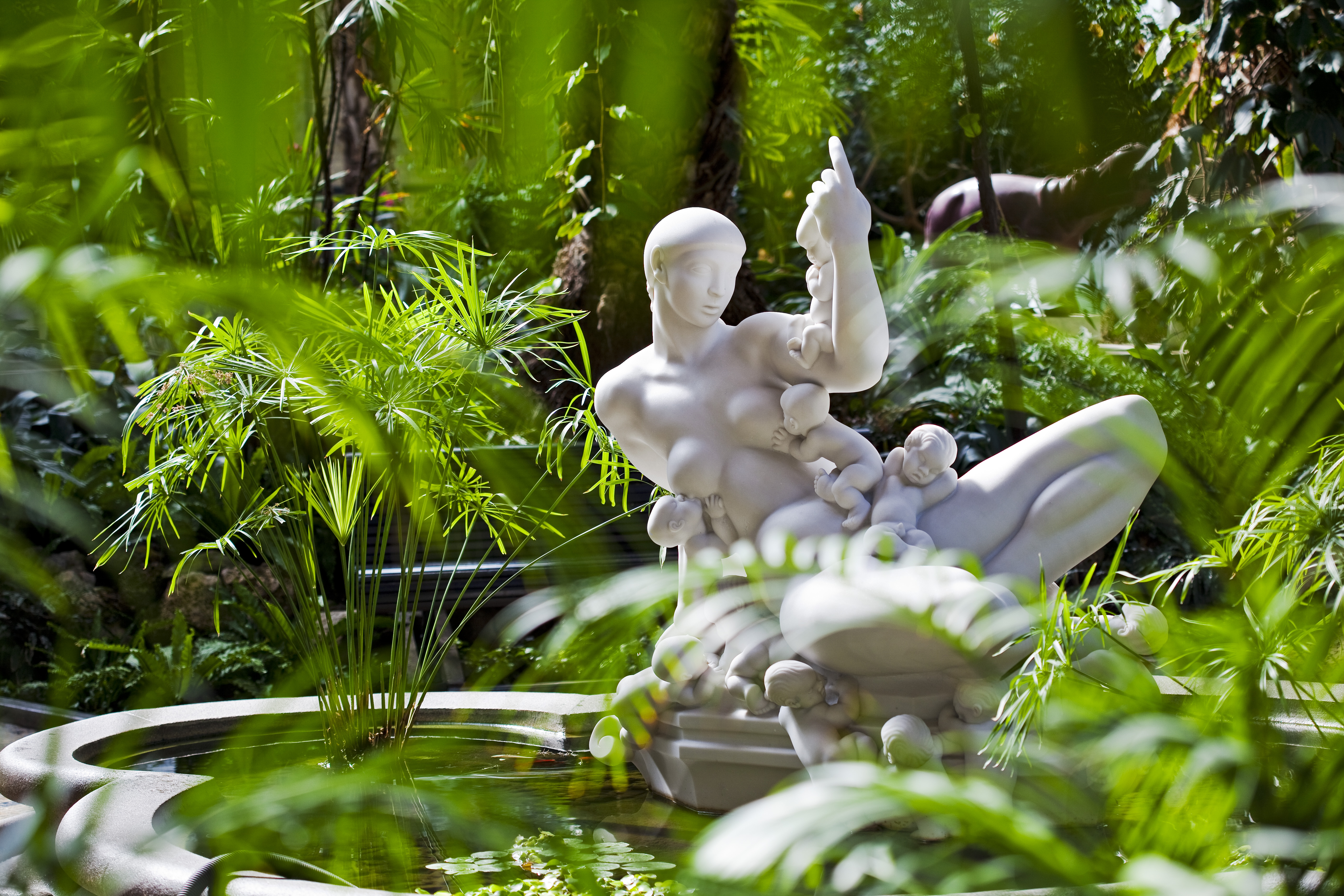 Fontaine dans le jardin d'hiver
